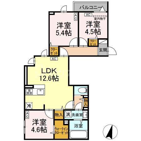 セレスティア江戸川II(3LDK/3階)の間取り写真