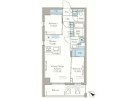 LA CLAIR 南浦和(2LDK/3階)の間取り写真