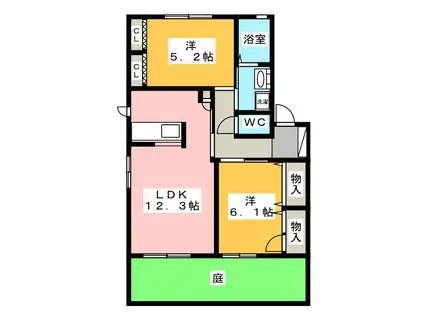 アニマル・ワン G(2LDK/1階)の間取り写真