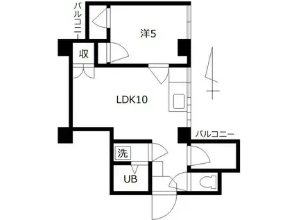 SCハイム(1LDK/4階)の間取り写真