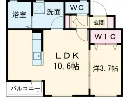 ブランシェット(1LDK/1階)の間取り写真