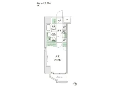 スタイリオ蒲田II(1K/13階)の間取り写真