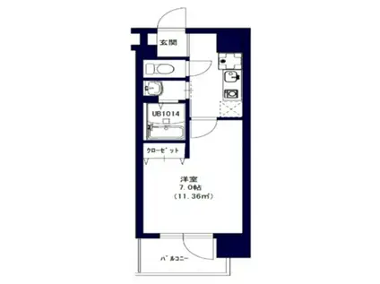 Dコート川崎駅前(1K/6階)の間取り写真