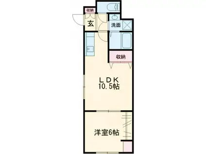 シャインS栄田(1LDK/1階)の間取り写真
