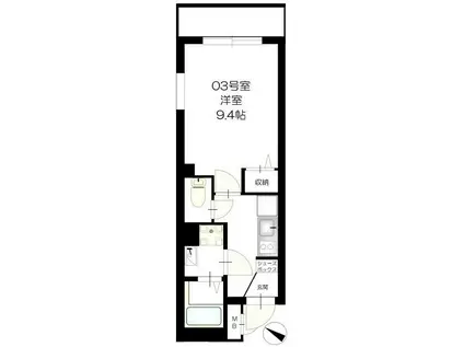 BCASA阪東橋(1K/4階)の間取り写真