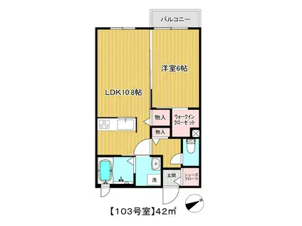 グリーンヒルズ田園調布(1LDK/1階)の間取り写真