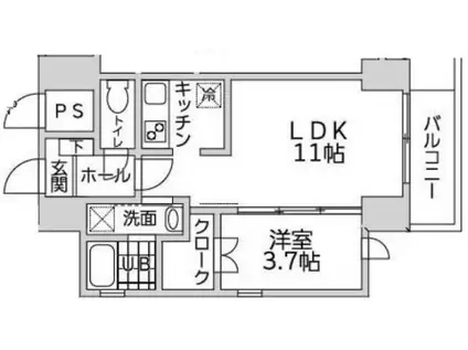 フルール御苑(1LDK/7階)の間取り写真