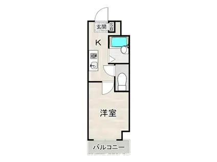 モアフィールド箱崎II(1K/5階)の間取り写真