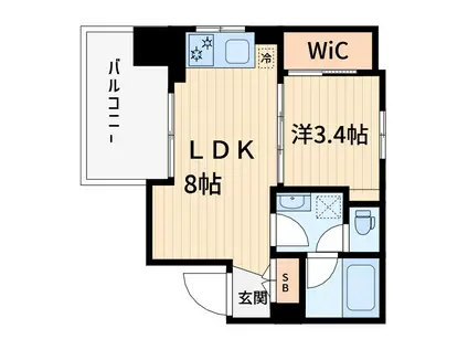 グランカーサ川口並木(1LDK/6階)の間取り写真