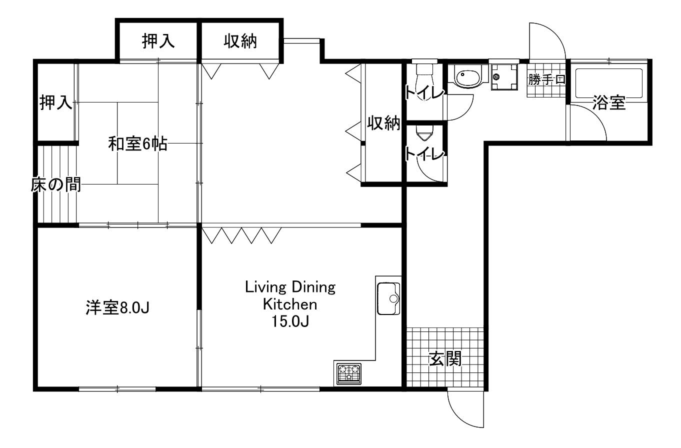 メゾン・デ・プリンセス(2LDK/1階)の間取り写真