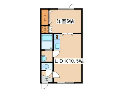 アーバン暁(1LDK/1階)の間取り写真