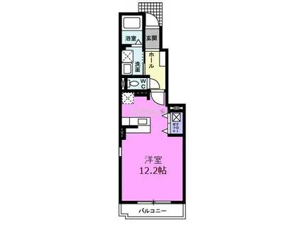 BEL QUARTETTO II(ワンルーム/1階)の間取り写真