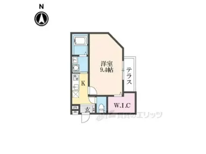 フジパレス花園中央公園南2番館(1K/3階)の間取り写真