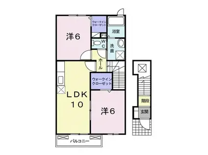 ロマンシェールB(2LDK/2階)の間取り写真