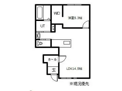 MONOQLOII(1LDK/1階)の間取り写真