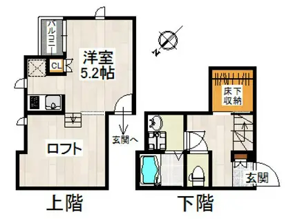 CB大宮ユニオン(1K/1階)の間取り写真
