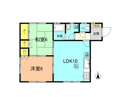 フェニシアン(2LDK/1階)の間取り写真