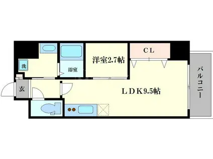 サンフォリア大手前(1LDK/13階)の間取り写真