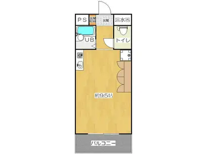 フロレスタ高次(ワンルーム/1階)の間取り写真