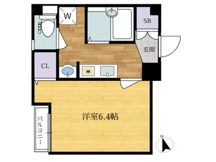 グランドシティ(1K/1階)の間取り写真