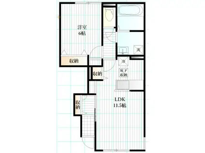シャノワール柏木(1LDK/1階)の間取り写真