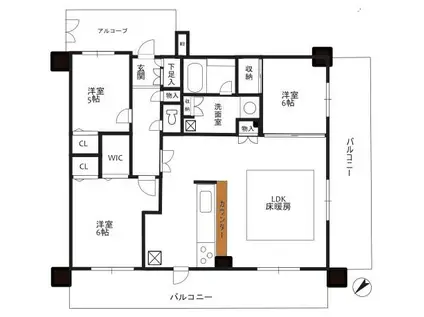 クレストフォルム上野グランステージ(3LDK/3階)の間取り写真