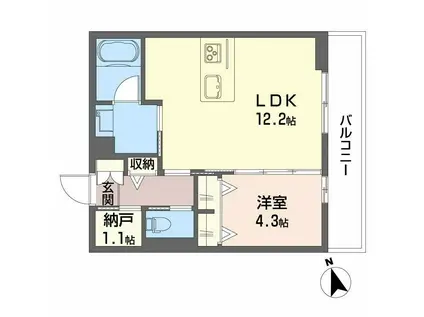 シャーメゾン コア八日町(1LDK/1階)の間取り写真