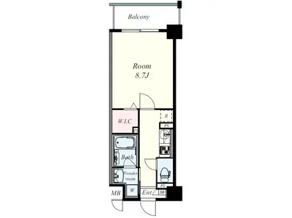 SHAMROCK・N(1K/4階)の間取り写真