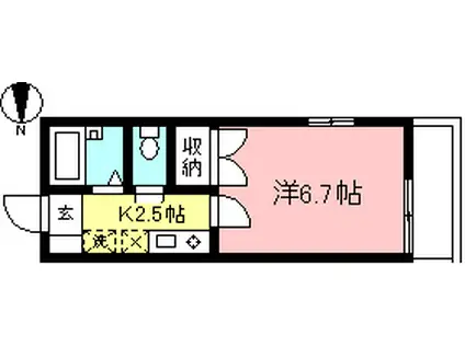 ブランヴェール経堂(1K/1階)の間取り写真