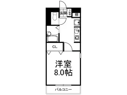 レコルト香里(1K/5階)の間取り写真