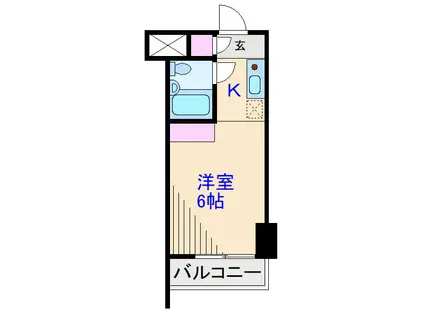 スカイコート新丸子(ワンルーム/1階)の間取り写真