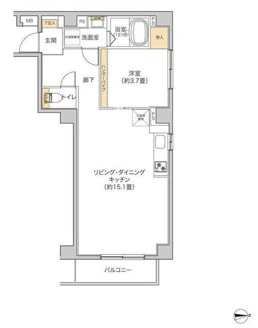 タイズ住吉(1LDK/1階)の間取り写真