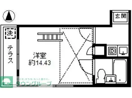 ライフピアチャーム(1K/1階)の間取り写真