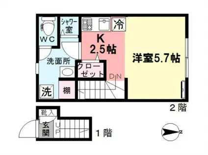 MAXI下井草(1K/2階)の間取り写真