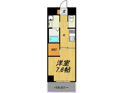 TIRAPALACE天神山(1K/2階)の間取り写真