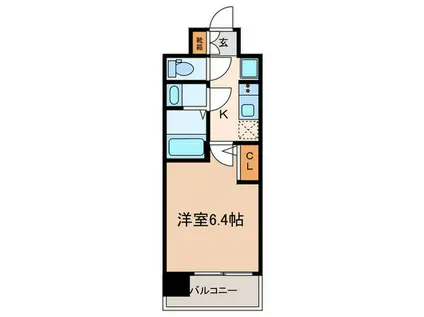 ＪＲ東海道本線 西大路駅 徒歩10分 10階建 新築(1K/4階)の間取り写真