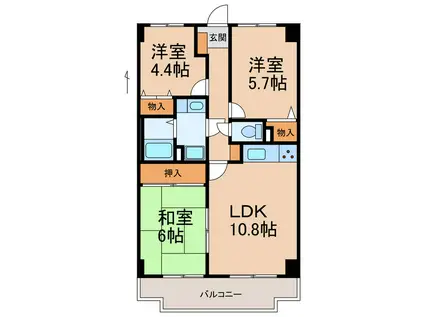 グランドハイツサンシャイン(3LDK/3階)の間取り写真