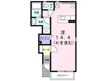 ピュアⅡ(ワンルーム/1階)の間取り写真