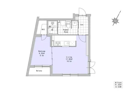 EXAM若林(1LDK/2階)の間取り写真