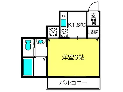 LUSTRE大宮(1K/2階)の間取り写真
