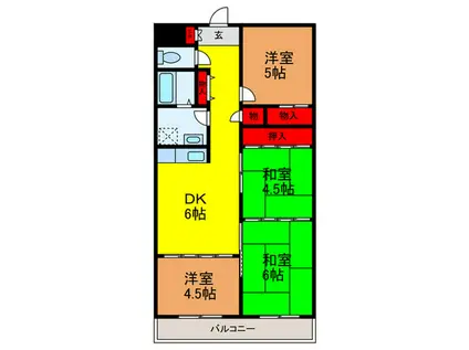 守口スカイハイツ(4DK/2階)の間取り写真