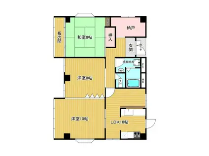 ハーベストABIKO(3SLDK/1階)の間取り写真