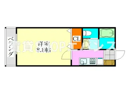 パルテール(1K/1階)の間取り写真