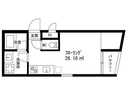 シグマ柿の木坂(ワンルーム/1階)の間取り写真