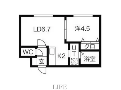 ル・ファール南郷アネックス(1LDK/1階)の間取り写真