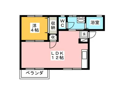 ウェンディ参番館(1LDK/2階)の間取り写真