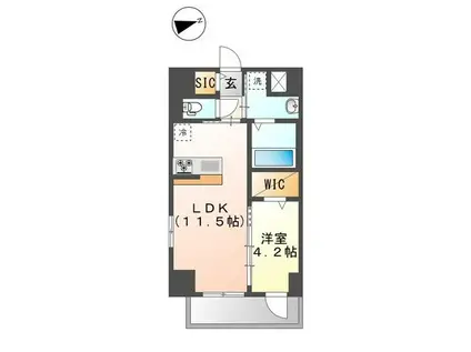 BLUE FOREST(1LDK/7階)の間取り写真