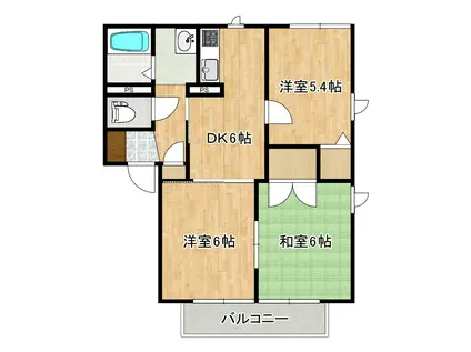 ジュネスコグレ(3DK/2階)の間取り写真