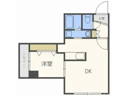 カサ・ヴェルデ平岸(1LDK/4階)の間取り写真