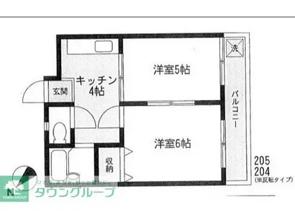 寿コーポ(2K/2階)の間取り写真